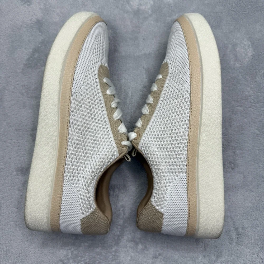 Vionic Galia Knit Sneakers Orthotic White Beige Womens 6.5 Comfort Walking Shoes